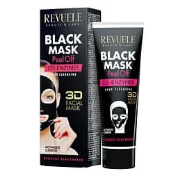 Черная маска-пленка для лица Revuele Black Mask Peel Off Co-Enzymes с коэнзимами 80 мл