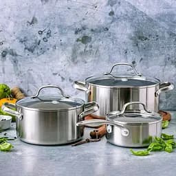 Набір посуду GreenPan Geneva 6 предметів 16/20/24 см 1,5/3,1/4,8 л з керамічним покриттям (CC005244-001) - мініатюра 2