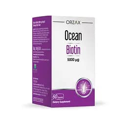 Біотин Orzax Ocean Biotin 5000 mcg 60 капсул для підтримки волосся шкіри та нігтів