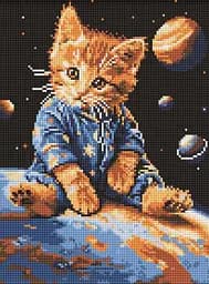 Набор с алмазной мозаикой на подрамнике Звездный котик Ideyka AMO8167, 30x40 см