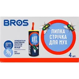 Липка стрічка проти мух Bros кругла 4 шт.