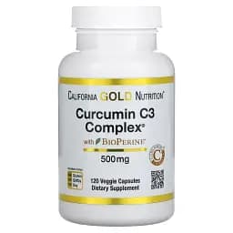 Куркумин C3 с биоперином California Gold Nutrition Curcumin C3 Complex with BioPerine 120 вегетарианских капсул
