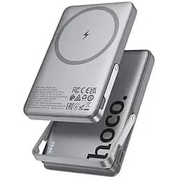Портативний ЗП Power Bank Hoco Q36 Sunlight magnetic suction+holder PD20W з БЗП 5000 mAh Metal grey