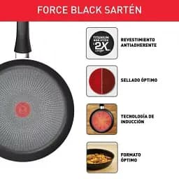 Сковорода Tefal Force 28 см, Titanium 2X (C2920602), з двошаровим титановим антипригарним покриттям - мініатюра 2