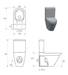 Унітаз підлоговий овальний Cersanit Crea K114-023 CleanOn з сидінням Slim дюропласт soft close без бачка 30412 - мініатюра 4
