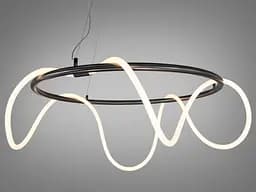 Люстра стельова LED Diasha 9752-D800BHR Мотузка, 48W, чорний хром, сучасний стиль для коридору, вітальні, спальні, офісу, кафе - мініатюра 2