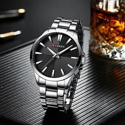 Годинник наручний Curren 8322 Silver Black (18689) - мініатюра 2