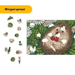 Дерев'яний фігурний пазл Грайливий Їжачок, А3, Картонна коробка 200 елементів - мініатюра 3