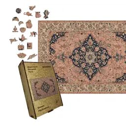 Дерев'яний фігурний пазл Мрійливий Килим, А3, Дерев'яна коробка 200 елементів