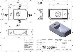 Умивальник Miraggio KO R (69125612) Mirasoft, Матовий, Підвісний, Білий - мініатюра 2