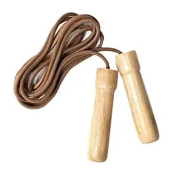 Скакалка York Fitness Leather Skip з дерев'яними ручками - мініатюра 3
