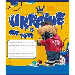 Зошит учнівський "Синьо-жовтий" Leader 024-550160K-1 в клітинку, 24 аркуші