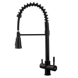 Смеситель для кухни на две воды с гибким изливом Koer KB-72025-05 KR5015 Черный матовый