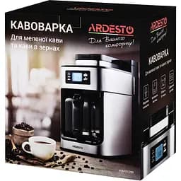 Кавоварка Ardesto крапельна Steel Collection YCM-D1200 1.2 л зерно+мелена сріблясто-чорна - мініатюра 8