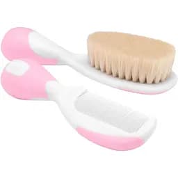 Набір Chicco: щітка натуральна і гребінець, рожевий (06569.10)