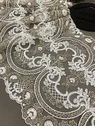 Мереживо Арка подвійна біло-кавове