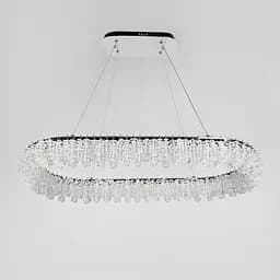 Кільцева овальна кришталева люстра в хромі 80х38 см | Арт. 33038L-800*380 CH | Line F