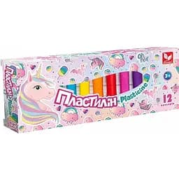 Пластилин круглый восковый Школярик Unicorn 303221007-UA 12 цветов