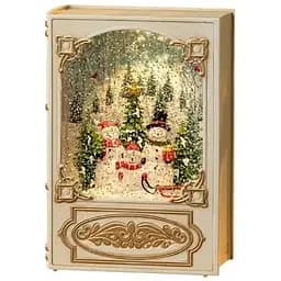 Новогодний ночник Xmas WDL-24023В музыкальный светильник с эффектом снежного вихря от батареек Золотой