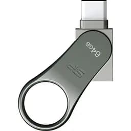 USB флеш-накопичувач Silicon Power Mobile C80 64GB USB-A 3.2 Gen 1 / USB-C Silver (SP064GBUC3C80V1S) [134403] - мініатюра 3