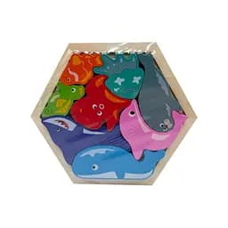 Детский деревянный пазл вкладыш "Морские животные" C9441-3