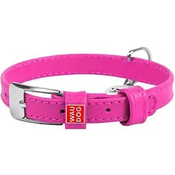 Нашийник для собак Waudog Glamour, шкіряний, з QR паспортом, 27-36х1,5 см, рожевий