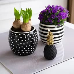 Ваза-кашпо МВМ My Home, 13 см, чорна (DH-FLOWERS-27 BLACK) - мініатюра 3