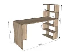 Стіл комп'ютерний Moreli Moreli Christer  1416х1226х600 мм Бетон (zg-s15-beton) - мініатюра 3