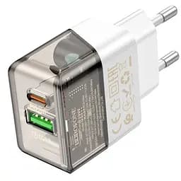 Мережевий зарядний пристрій Borofone BA80A PD20W/QC3.0 transparent чорний