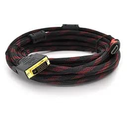 Кабель DVI-HDMI Voltronic YT-HDMI-DVI 2 феррита, оплетка, 5м