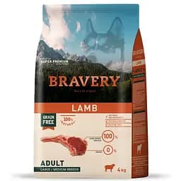Сухий корм для собак середніх та великих порід з ягням Bravery Dog Lamb Adult Large/Medium 4 кг