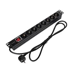 Блок розеток Trinix TRX-PDU/8M-16А Black для комутаційної шафи 19" на 8 розеток, з вимикачем (25-00110) - мініатюра 2