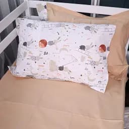 Простыня MirSon Poplin Line Kids 06 Rabbit Alphabet 110х160 см темно-бежевая (2200009717093)