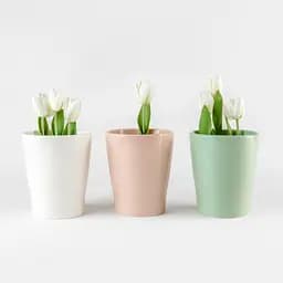 Горщик для квітів МВМ My Home, 16 см, білий (DH-FLOWERS-29 WHITE) - мініатюра 3