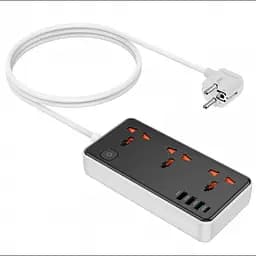 Удлинитель сетевой зарядный HOCO AC8A, 3 розетки, 3 USB и Type-C, кабель 1.5 м, быстрая зарядка 30 Вт
