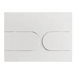 Панель змиву Koer KT-0604-03 240x160x10mm пластикова, кнопка закруглена KR5322, Білий - мініатюра 2
