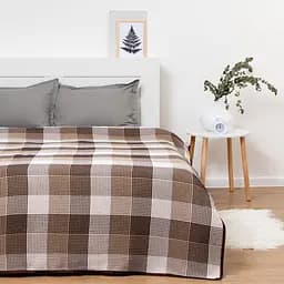 Покривало бавовняне Vladi 170х210 бежево-коричневе