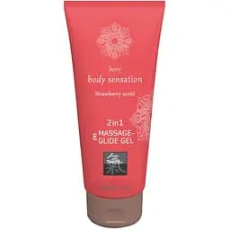 Гель-лубрикант масажний Hot 2 в 1 Shiatsu Body Sensation полуниця 200 мл