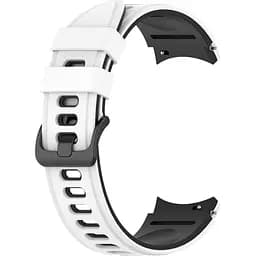 Браслет Ricco для Samsung Galaxy Watch 4 - біло-чорний ширина кріплення 20мм силікон Watchbands (W19-4WB21134651)