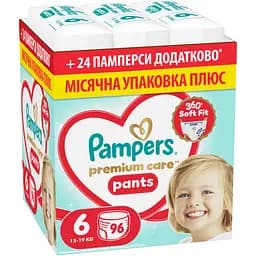 Підгузки-трусики Pampers Premium Care Pants Розмір 6 (13-19 кг) 96 шт. 