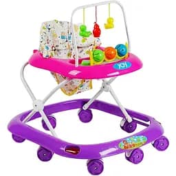 Дитячі ходунки Joy 69588 з музичною панеллю та 5 рівнями регулювання висоти фіолетові (135779)