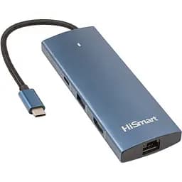USB-хаб HiSmart HDXiaomi + 2хUSB 3.0 + PD 100W + USB 2.0 + SD/TF 3.0 + LAN RJ45