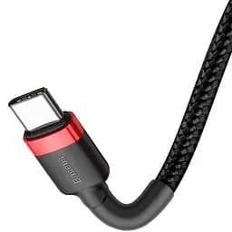 Дата кабель Baseus Cafule USB to Type-C Cable 3A (1m) (CATKLF-B) Червоний/Чорний - мініатюра 2