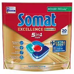 Капсули для посудомийної машини Somat Exellence 5 в 1, 20 шт.