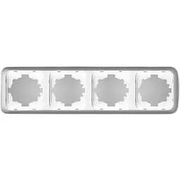 Рамка Brille для выключателя 4 поста монтажная белая Yasemin