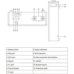 Акумулятор Deye LiFePO4 48V (51.2V/100Ah/5120Wh) (SE-F5 Pro-C) [152811] - мініатюра 5