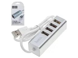 Хаб адаптер Usb Hoco на 4 Usb Line machine HB1 silver 6957531038146 - мініатюра 4