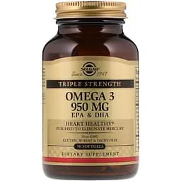 Риб'ячий Жир Solgar Omega-3 EPA, DHA 950 мг 50 желатинових капсул