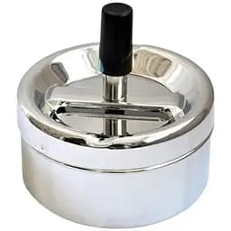 Попільничка Atomic кругла-дзига 9 см хром-глянець