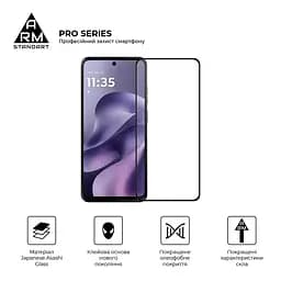 Захисне скло на Motorola G17 Power 4G/G17 4G з олеофобним покриттям, Pro, повне проклеювання, антистатичний і пиловідштовхуючий шар, 9H, самоклеючеся, 2.5D, на весь екран, антистатичний клей, ArmorStandart (ARM91051) - мініатюра 2